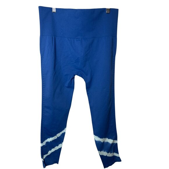 High-Waisted Blue Activewear Leggings With Tie-Dye Detail By JoyLab, XL - Picture 3 of 10
